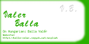 valer balla business card