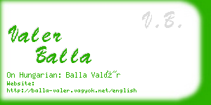 valer balla business card
